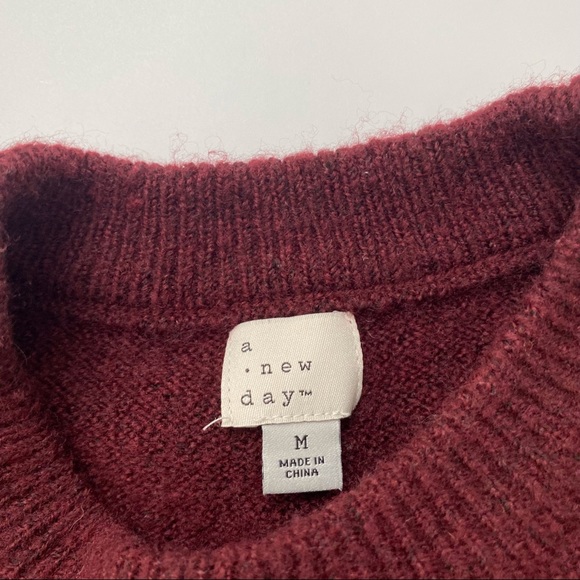 Long Sleeve Burgundy Sweater - A New Day - Picture 3 of 4
